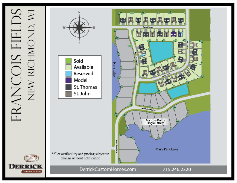 Available Lots in Francois Fields New Richmond WI