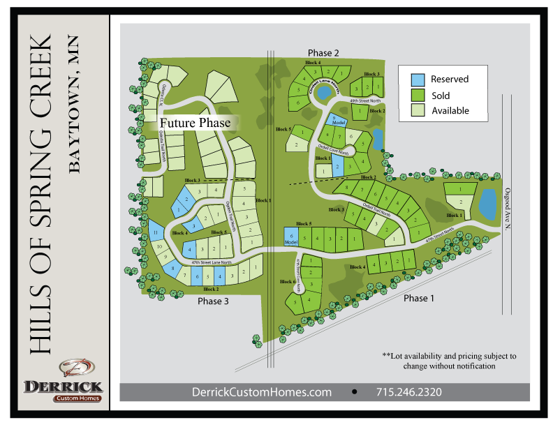 Available Lots in The Hills of Spring Creek in Stillwater MN