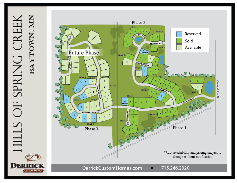 Available Lots in The Hills of Spring Creek in Stillwater MN