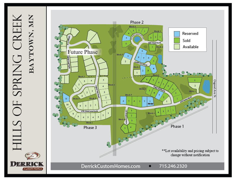 Available Lots in The Hills of Spring Creek in Stillwater MN